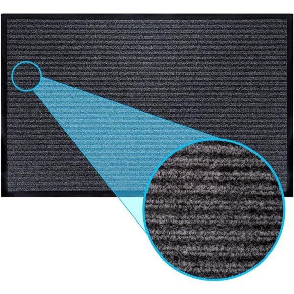 Durable Rubber Door Mat - Heavy Duty, Indoor/Outdoor, Easy to Clean, Waterproof - Picture 1 of 7